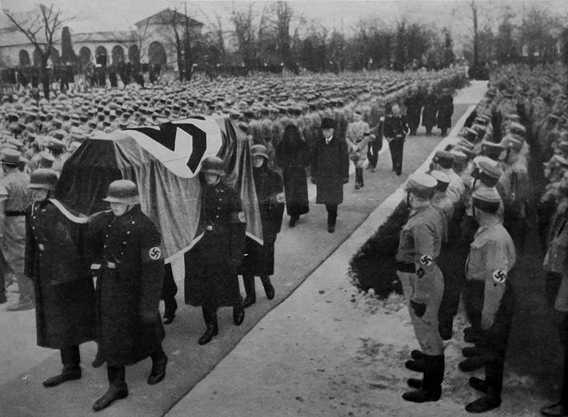 Adolf Hitler at the funeral of Paul Troost